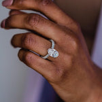 4.10 CT Oval Solitaire Hidden Halo & Pave Moissanite Engagement Ring 2