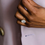 4.90 CT Oval Cut Solitaire Hidden Halo Moissanite Engagement Ring 2