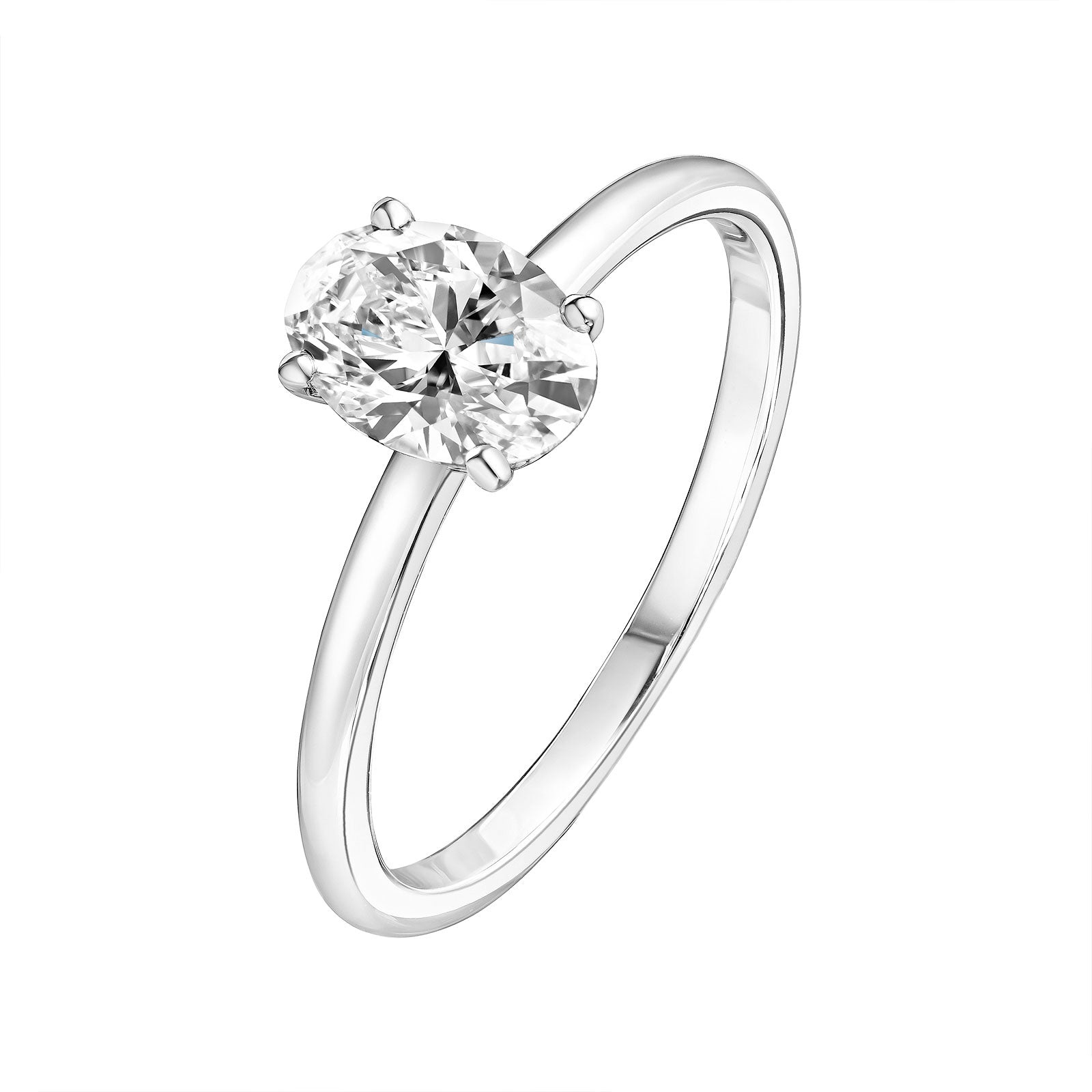 0.70 CT Oval Shaped Moissanite Solitaire Engagement Ring 6