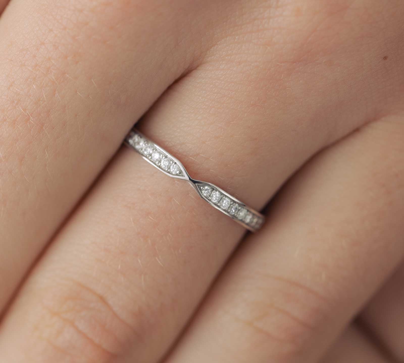 0.22 CT Round Shaped Moissanite Channel Setting Wedding Band 1