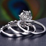 1.0 CT Round Cut Solitaire Moissanite Bridal Ring Set 3