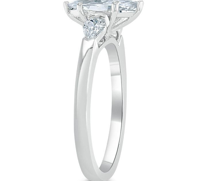 0.75 CT Marquise Cut Three Stone Moissanite Engagement Ring 3