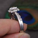 0.75 CT Round Vintage Style Moissanite Bridal Ring Set 3