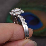 0.75 CT Round Vintage Style Moissanite Bridal Ring Set 3