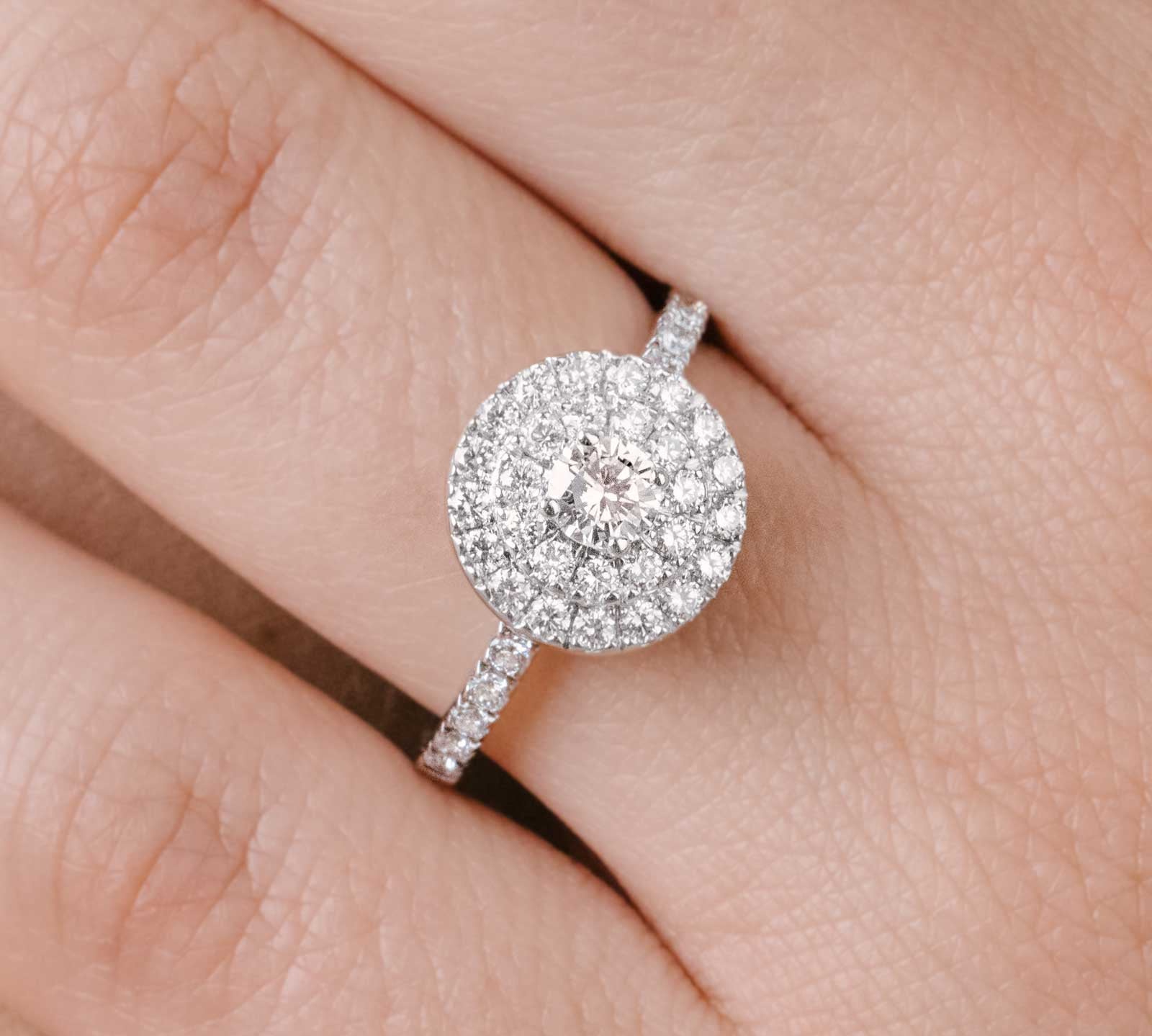 0.25 CT Round Shaped Moissanite Halo Engagement Ring 2