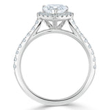 1.0 CT Heart Cut Halo Moissanite Engagement Ring With Pave Setting 3