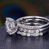1.0 CT Round Cut Solitaire Moissanite Bridal Ring Set 2