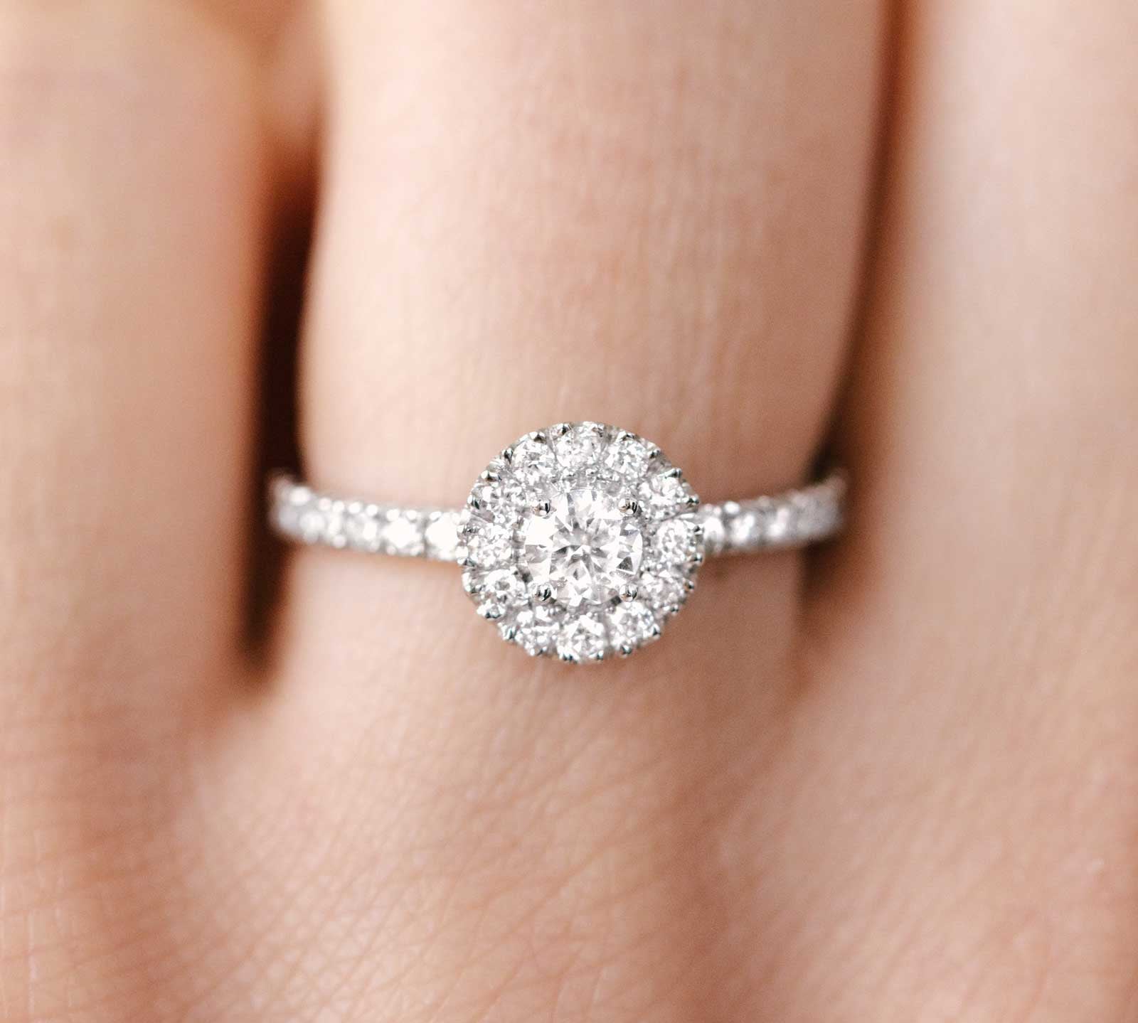 0.25 CT Round Shaped Moissanite Halo Engagement Ring 2