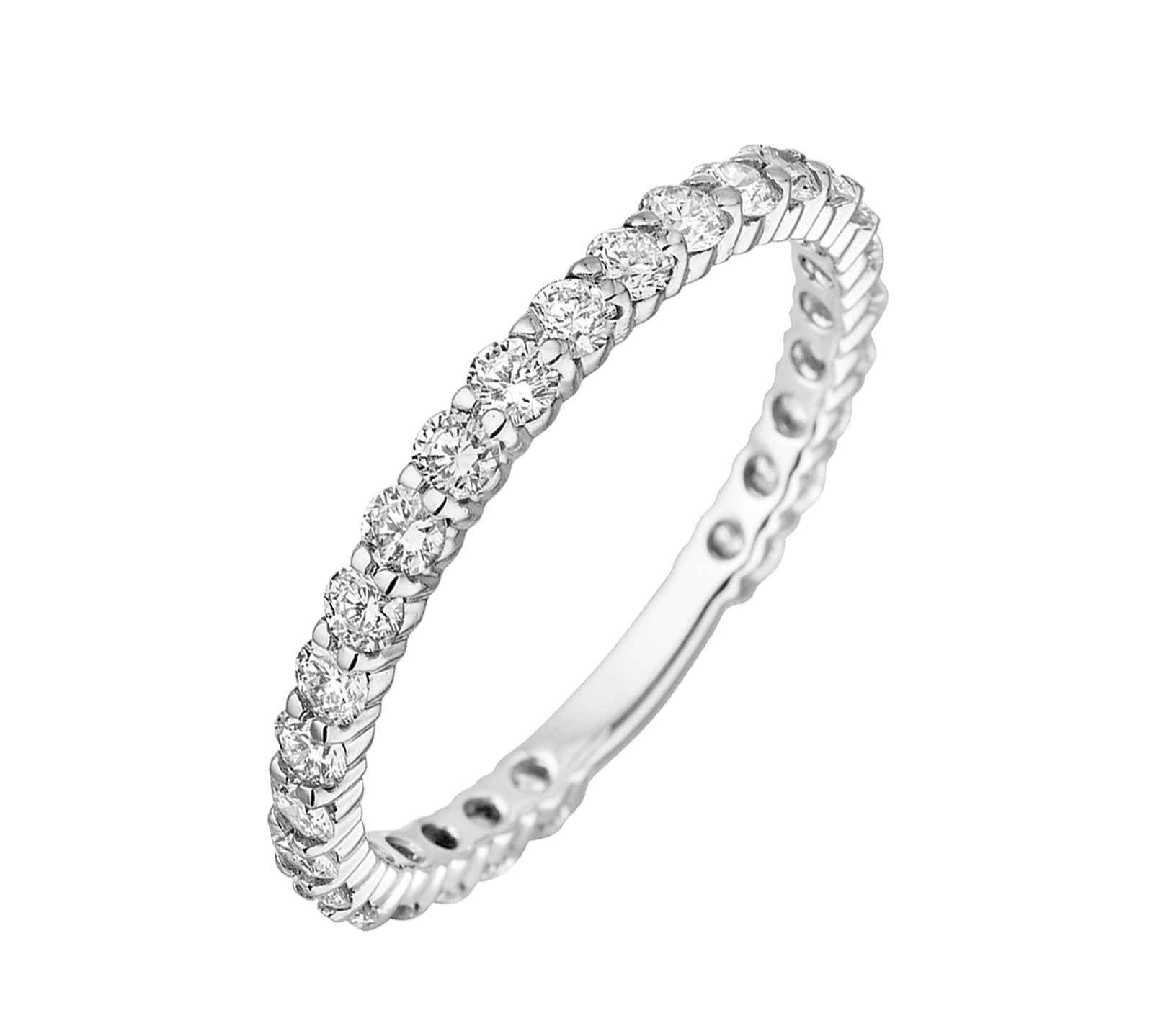 0.78 CT Round Shaped Moissanite Semi Eternity Wedding Band 2