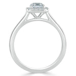 0.75 CT Asscher Cut Halo Moissanite Engagement Ring 5