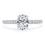 0.94 CT Oval Cut Solitaire Moissanite Engagement Ring With Pave Setting 1