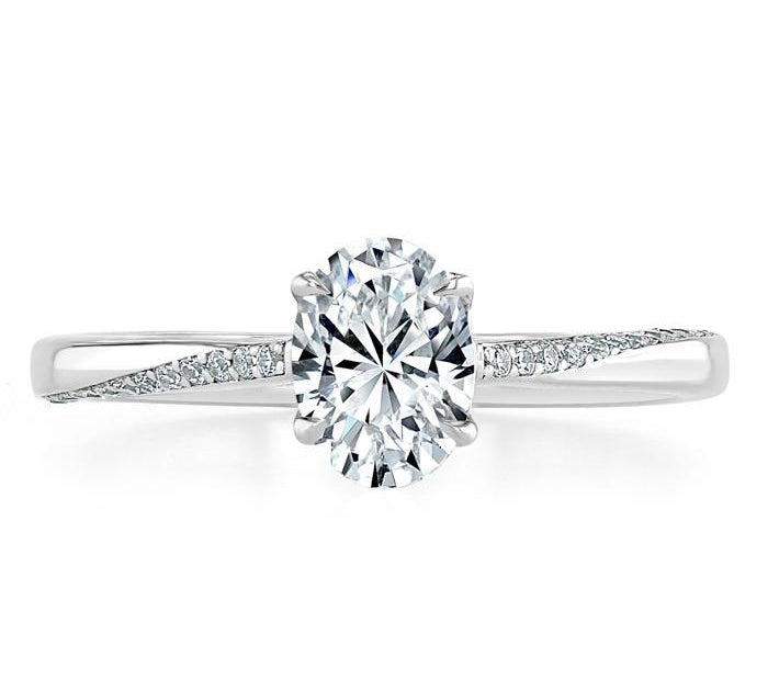 0.75 CT Oval Cut Solitaire Moissanite Engagement Ring 1