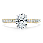 0.94 CT Oval Cut Solitaire Moissanite Engagement Ring With Pave Setting 5