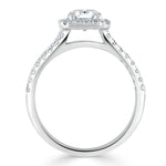 1.0 CT Asscher Cut Halo Split Shank Setting Moissanite Engagement Ring 3