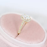 1.33 CT Oval Cut Halo Moissanite Engagement Ring 5