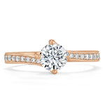 0.75 CT Round Cut Solitaire Bypass Pave Moissanite Engagement Ring 7