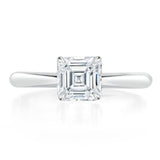 1.0 CT Asscher Cut Solitaire Moissanite Engagement Ring 1