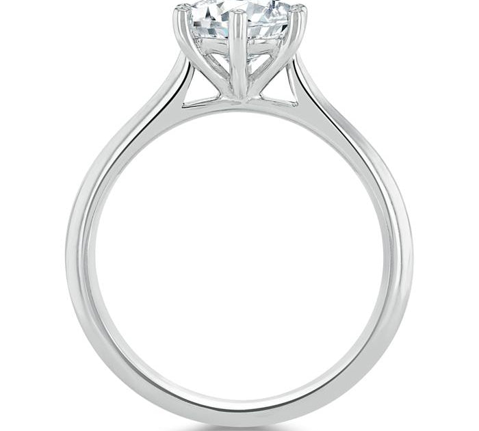 0.75 CT Round Cut Solitaire Moissanite Engagement Ring 3