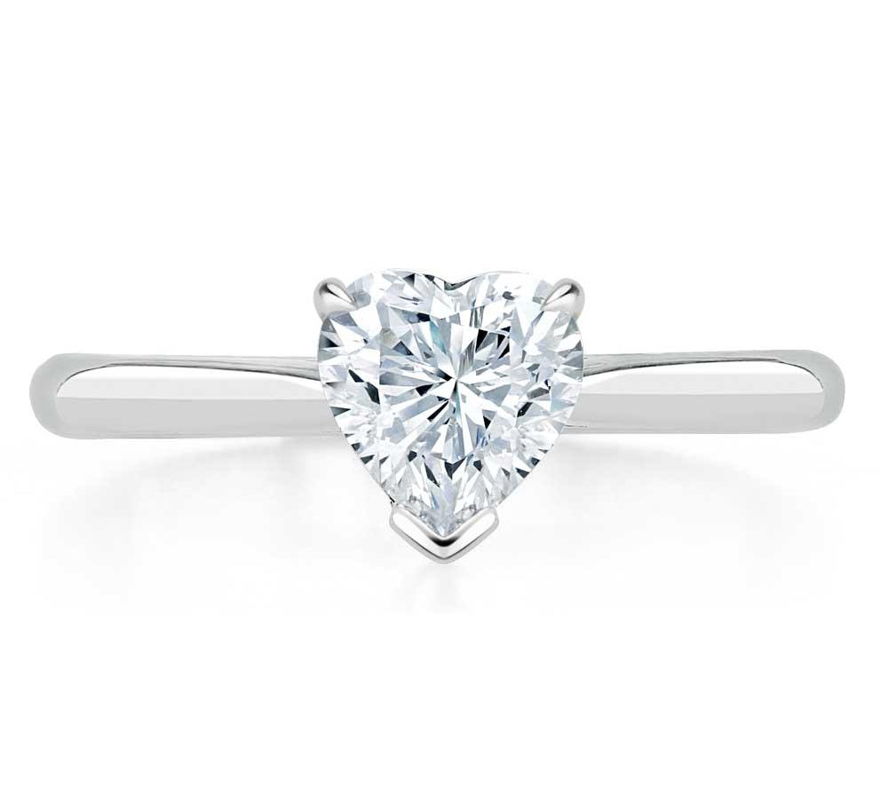 1.0 CT Heart Cut Solitaire Moissanite Engagement Ring 1