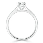 0.94 CT Oval Cut Solitaire Moissanite Engagement Ring With Pave Setting 4