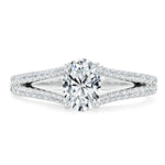 0.75 CT  Oval Cut Solitaire Split Shank Style Moissanite Engagement Ring 1