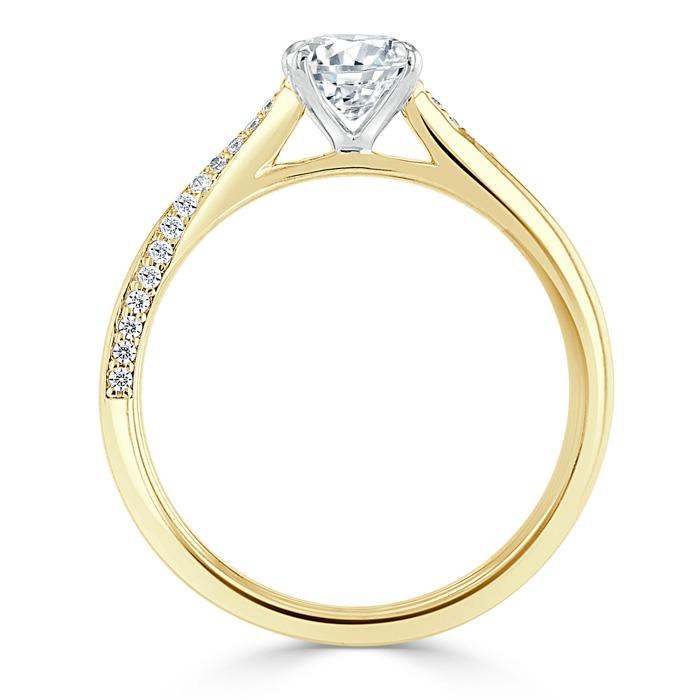 0.75 CT Oval Cut Solitaire Moissanite Engagement Ring 6