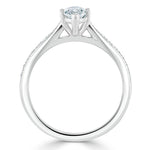 1.0 CT Marquise Cut Solitaire Channel Pave Moissanite Engagement Ring 4