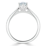 1.0 CT Marquise Cut Solitaire Channel Pave Moissanite Engagement Ring 4