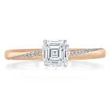 0.75 CT Asscher Cut Solitaire Moissanite Engagement Ring 7