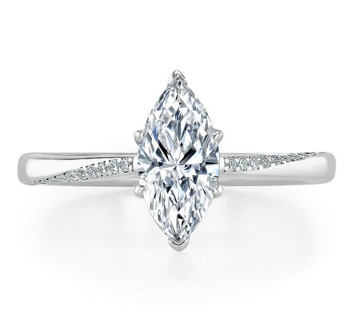 1.0 CT Marquise Cut Solitaire Moissanite Engagement Ring 1