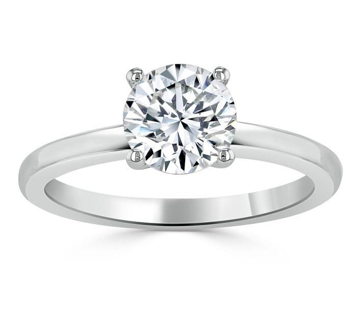 0.75 CT Round Cut Solitaire Moissanite Engagement Ring 2