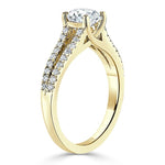 0.75 CT Round Cut Solitaire Split Shank Style Moissanite Engagement Ring 6