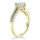 0.75 CT Round Cut Solitaire Split Shank Style Moissanite Engagement Ring 6
