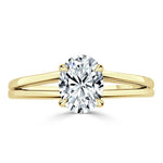 0.94 CT Oval Cut Solitaire Moissanite Engagement Ring 5