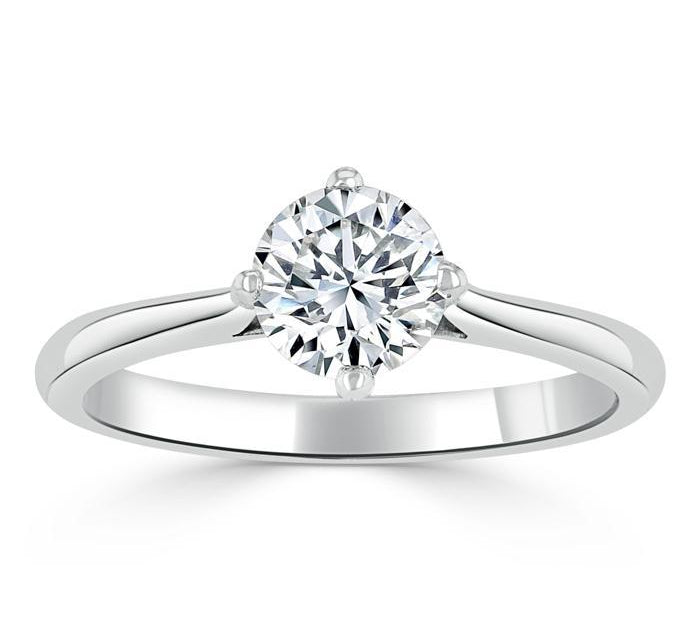 0.75 CT Round Cut Solitaire Moissanite Engagement Ring 2