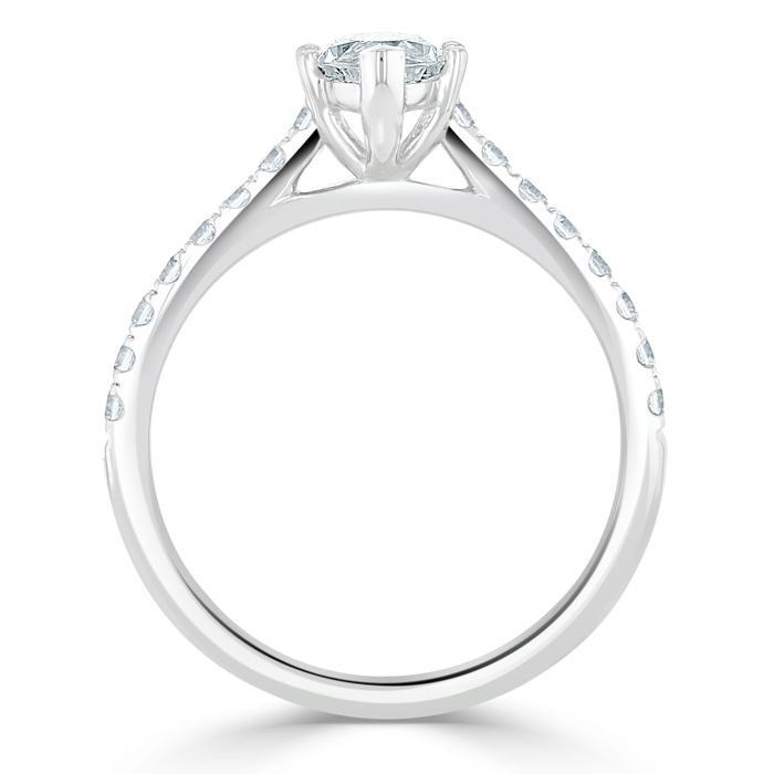 1.0 CT Marquise Cut Solitaire Pave Moissanite Engagement Ring 4