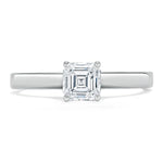 1.0 CT Asscher Cut Solitaire Moissanite Engagement Ring 1