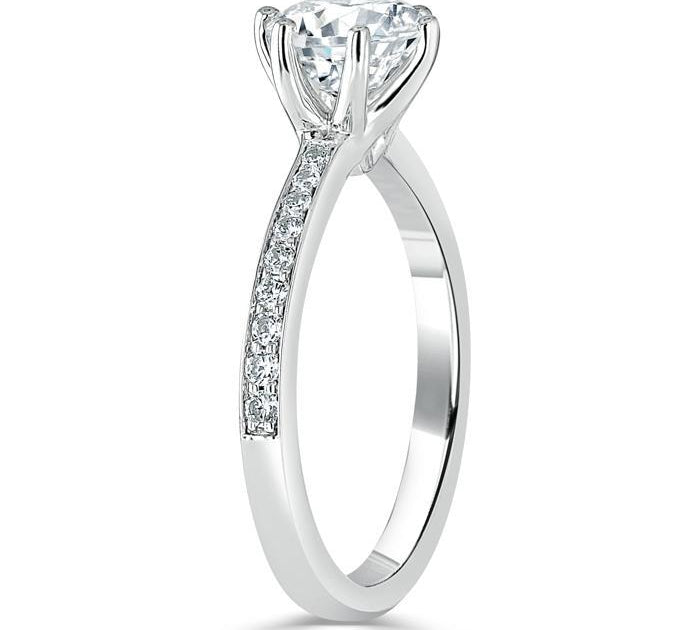 0.75 CT Round Cut Solitaire Moissanite Engagement Ring With Channel Setting 3