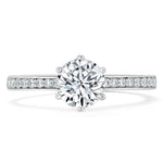 0.75 CT Round Cut Solitaire Moissanite Engagement Ring With Channel Setting 1