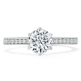 0.75 CT Round Cut Solitaire Moissanite Engagement Ring With Channel Setting 1
