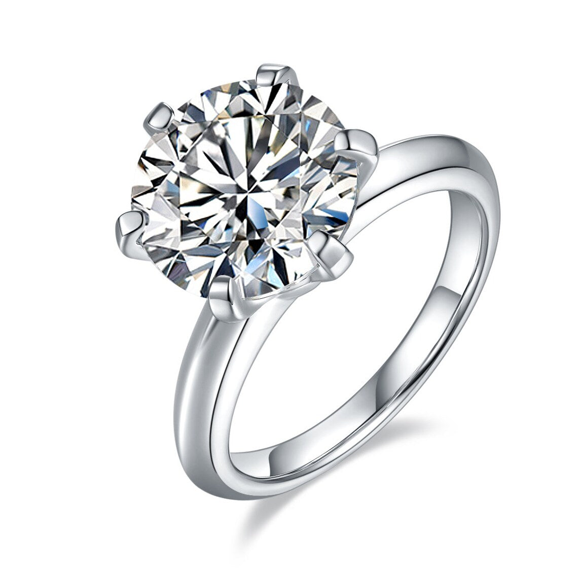 5.0 CT Round Shaped Moissanite Solitaire Engagement Ring 6
