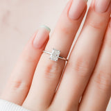 1.5 CT Radiant Hidden Halo Moissanite Engagement Ring 5