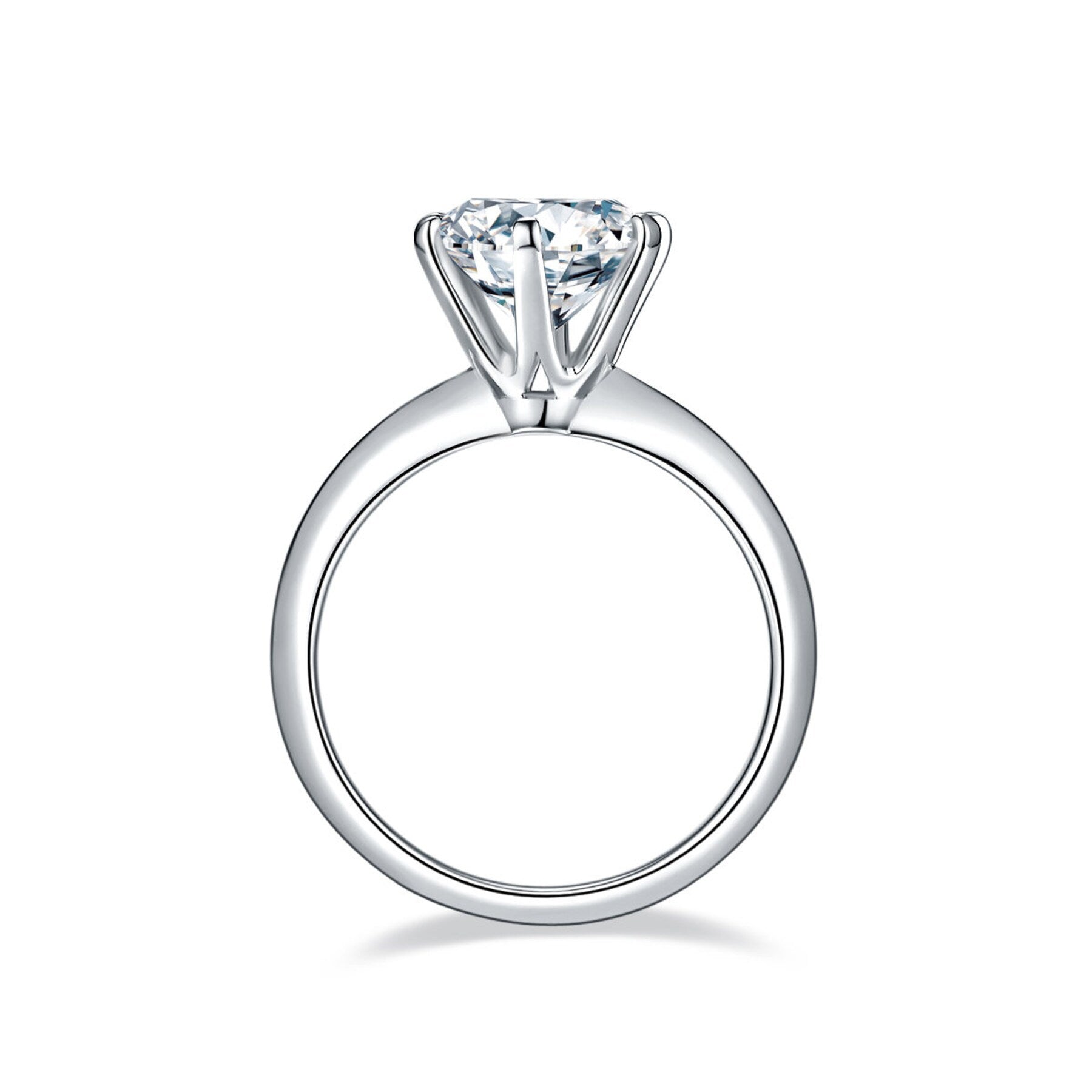 3.0 CT Round Shaped Moissanite Solitaire Engagement Ring 7