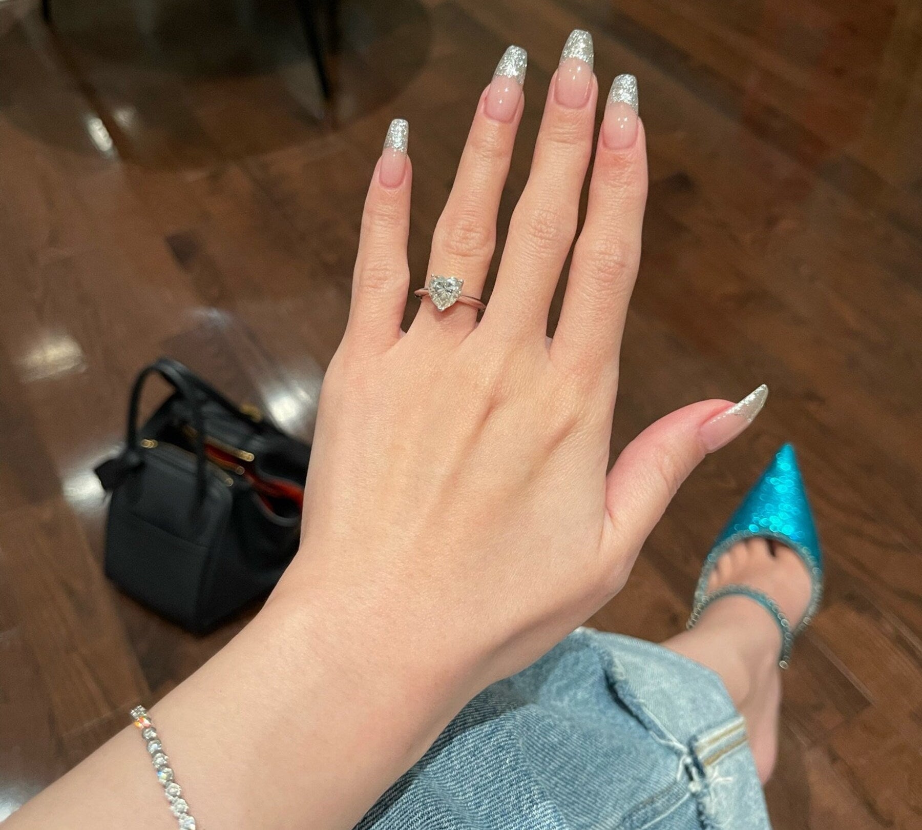 2.0 CT Heart Shaped Moissanite Solitaire Engagement Ring 2