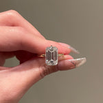 5.0 CT Emerald Shaped Moissanite Solitaire Engagement Ring 1