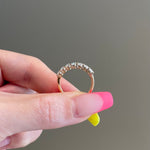 0.70 TCW Round Shaped Moissanite Seven Stones Wedding Band 3