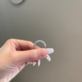 2.70 TCW Emerald Shaped Moissanite Half Eternity Wedding Band 3