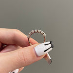 1.40 TCW Round Shaped Moissanite Five Stones Wedding Band 6