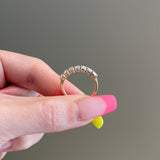 0.70 TCW Round Shaped Moissanite Seven Stones Wedding Band 6