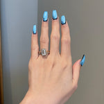 0.90 TCW Emerald Shaped Moissanite Bezel Half Eternity Wedding Band 5